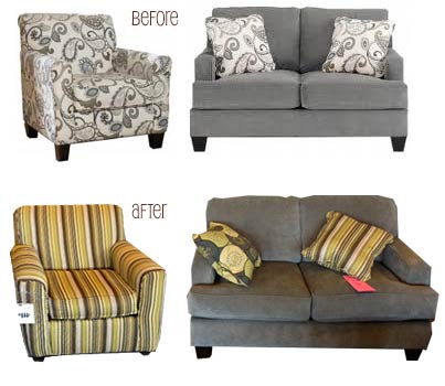 Matching loveseat on sale and chair