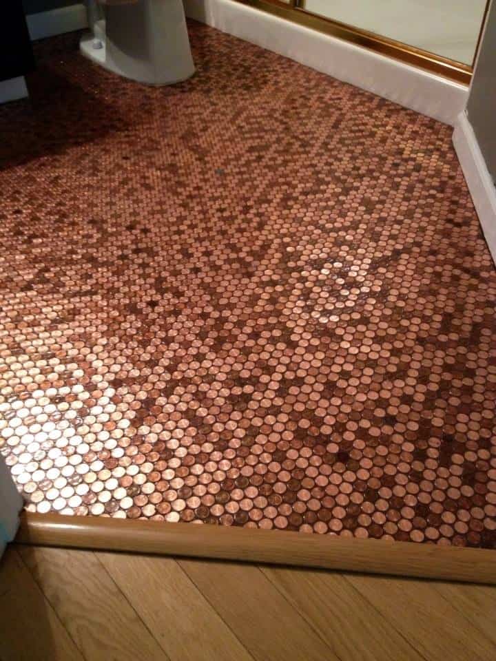 Brandon's penny bathroom floor