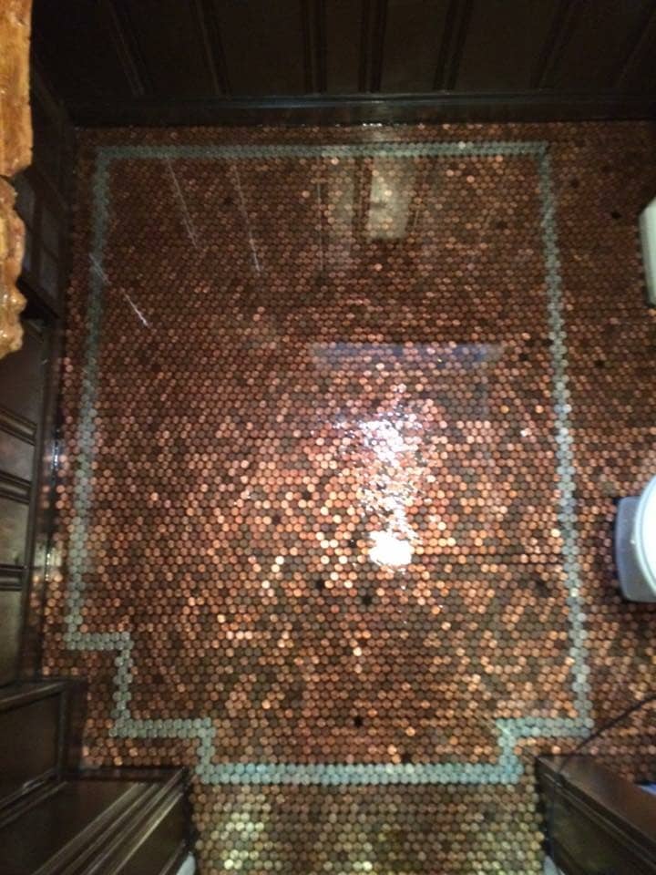 Carl's penny bathroom with nickel border