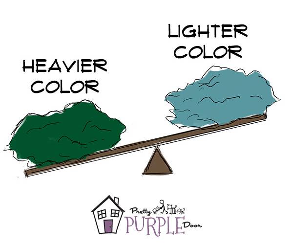 Darker colors have a heavier visual weight than lighter colors