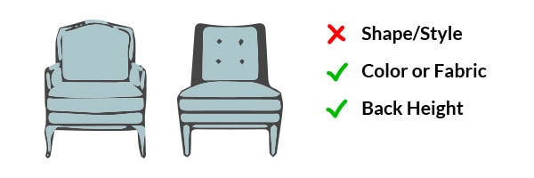 Similar color/fabric and similar back height