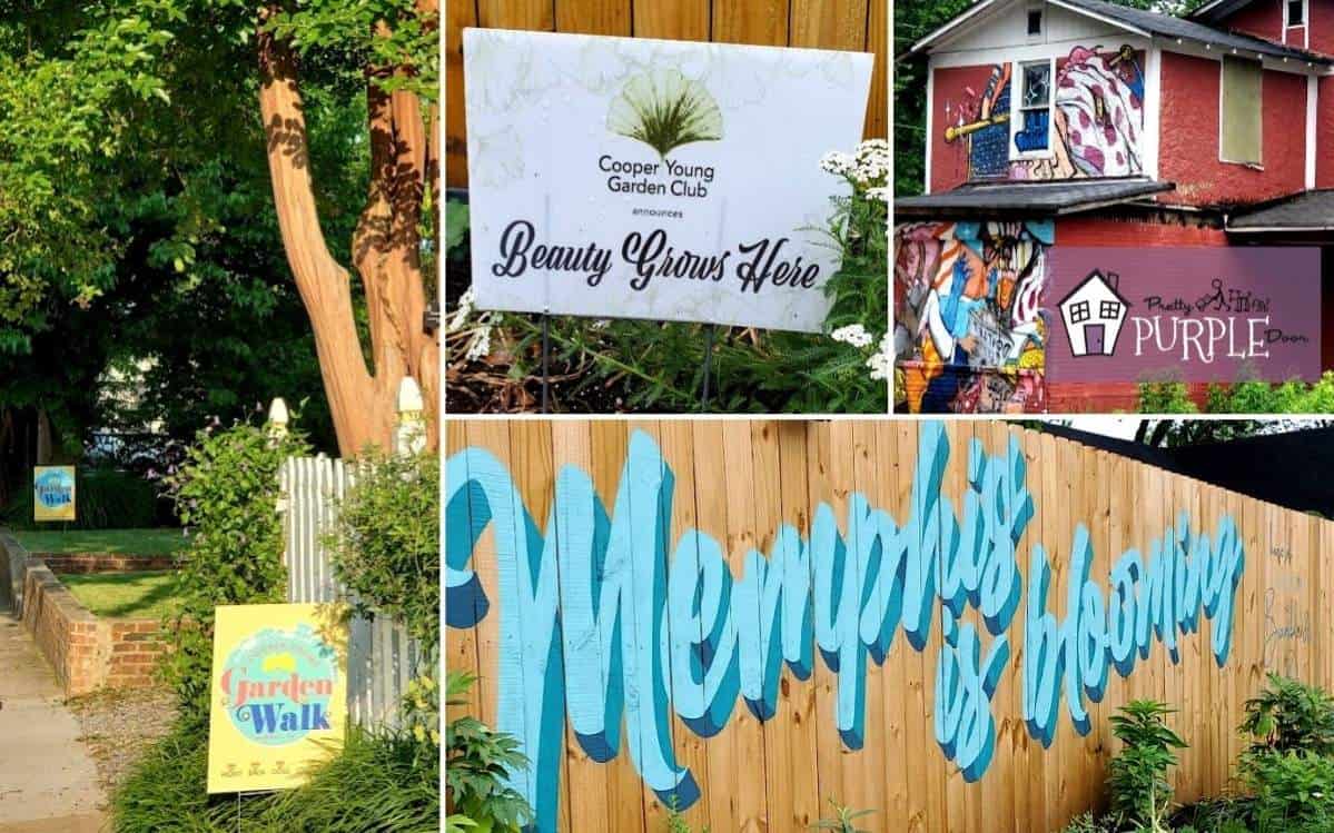 collage from 2022 Cooper Young Garden Walk