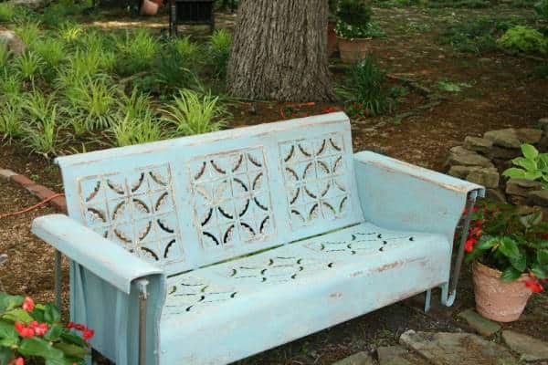 Chalk painted metal glider