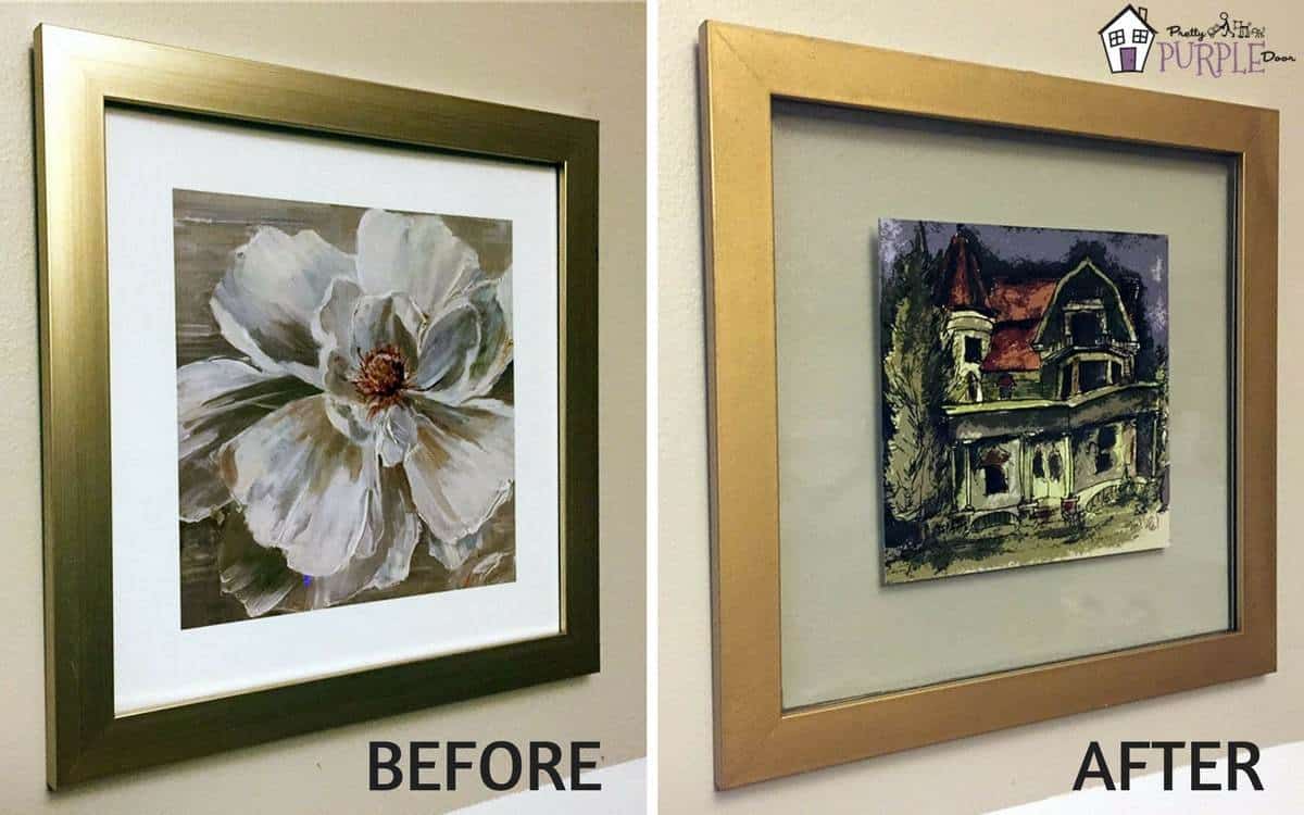 Make a floating glass frame from any picture frame