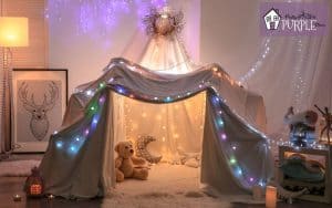 blanket fort with lights