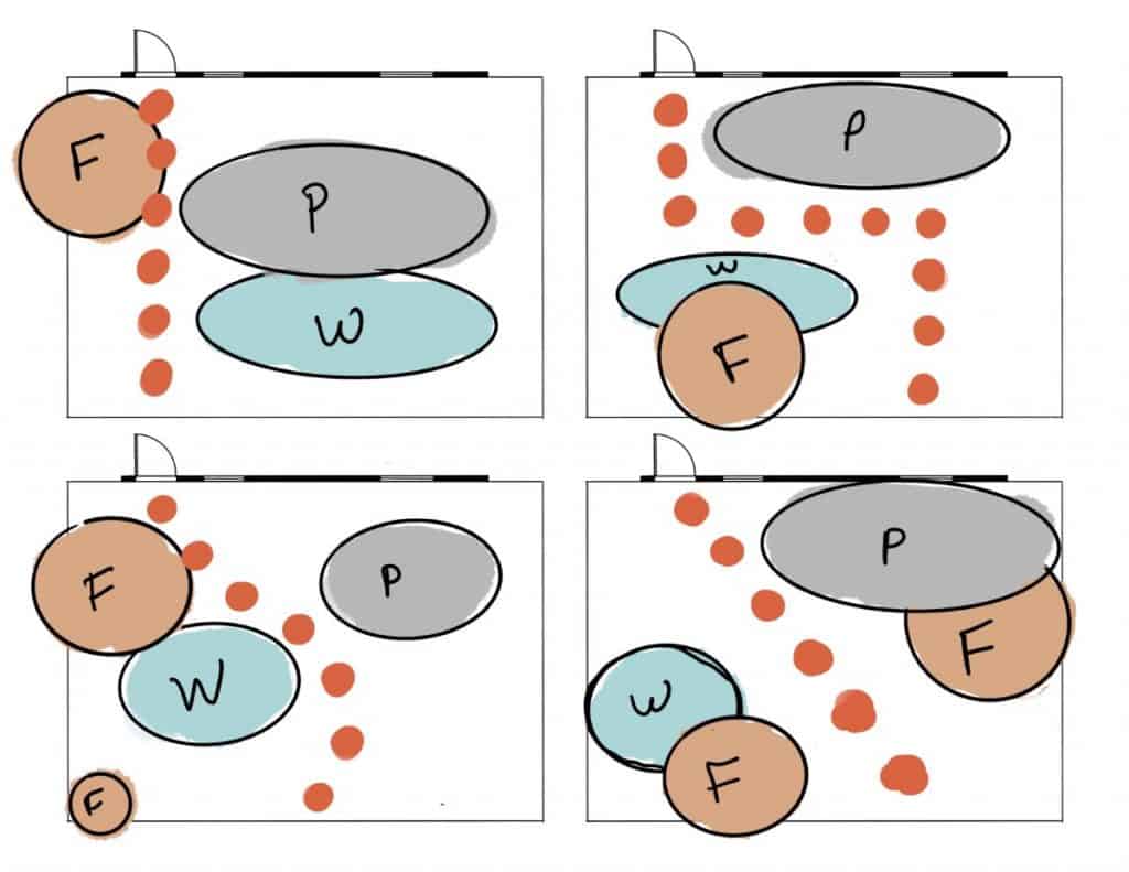 bubble drawing with paths, features and patio placement