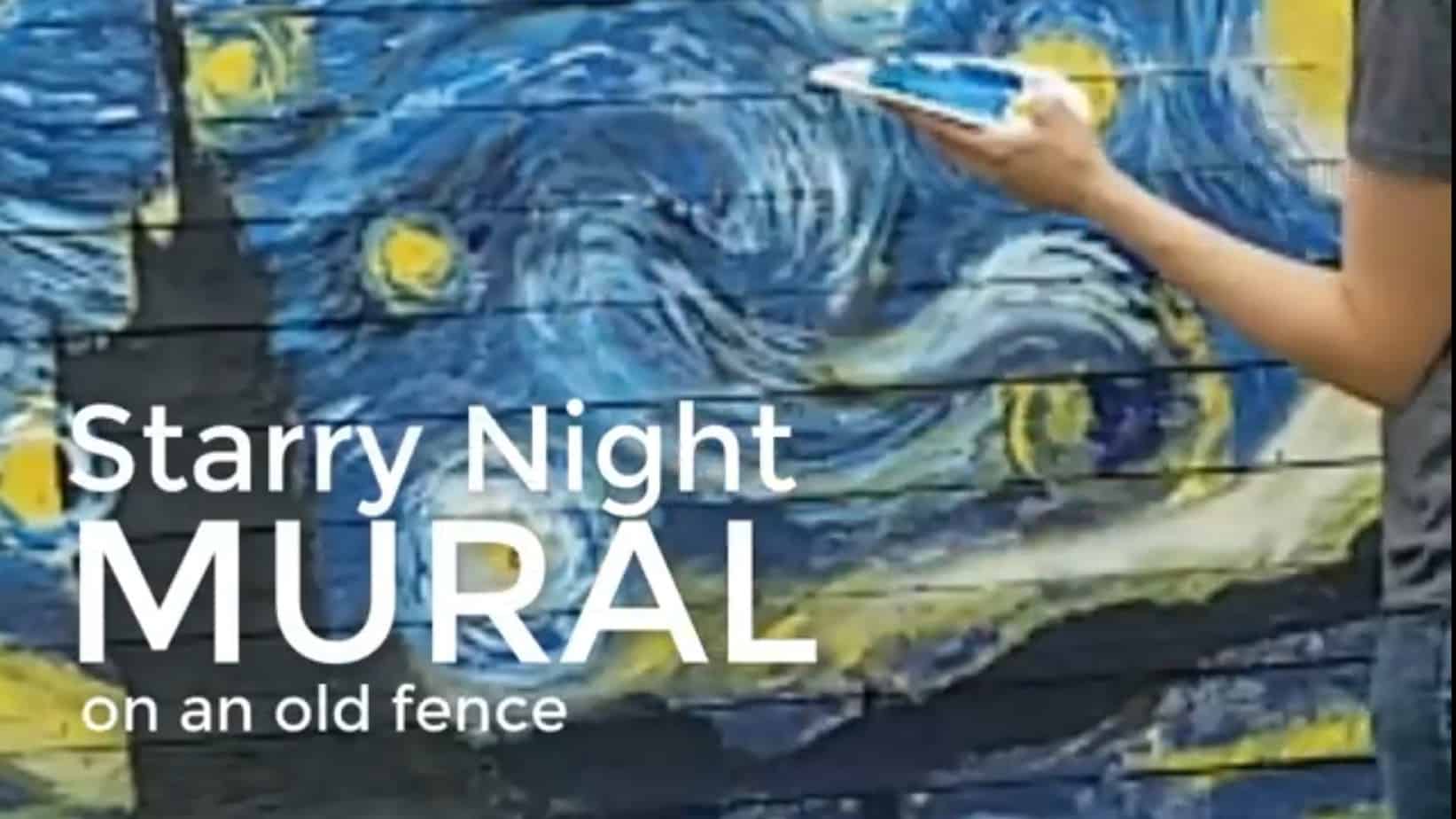 How To Paint Van Gogh S Starry Night Mural On An Old Fence Step