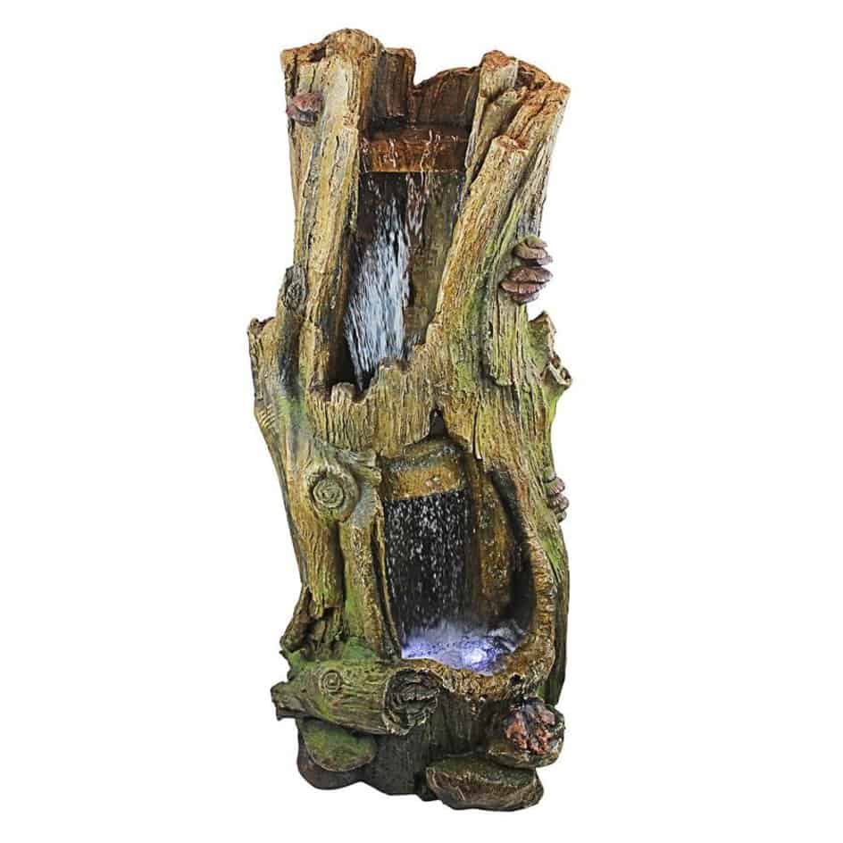 Rustic Tree Stump Fountain